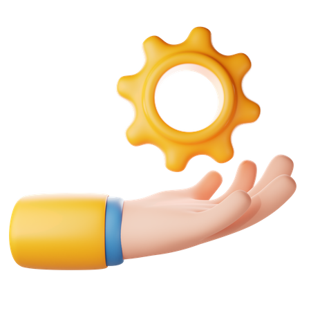 Holding Gear Hand Gesture 3D Icon