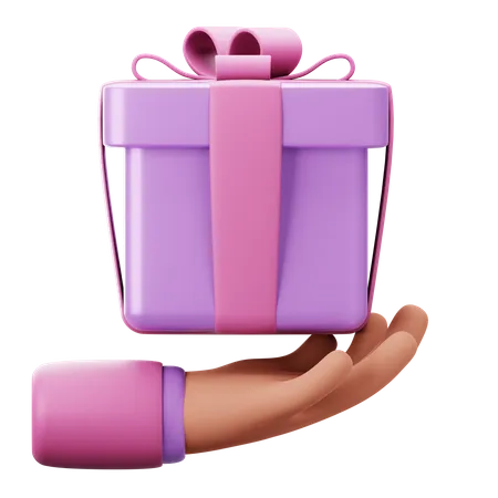Holding Gift  3D Icon