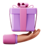 holding gift 3d logo