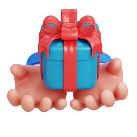 Holding Gift Box  3D Icon