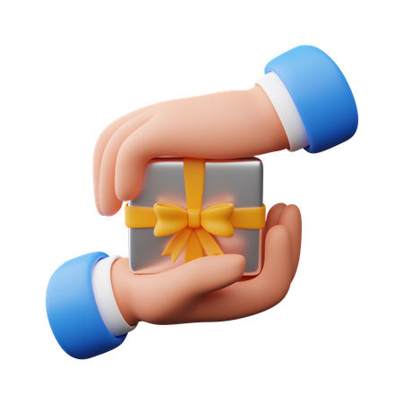 Holding Gift Box  3D Icon