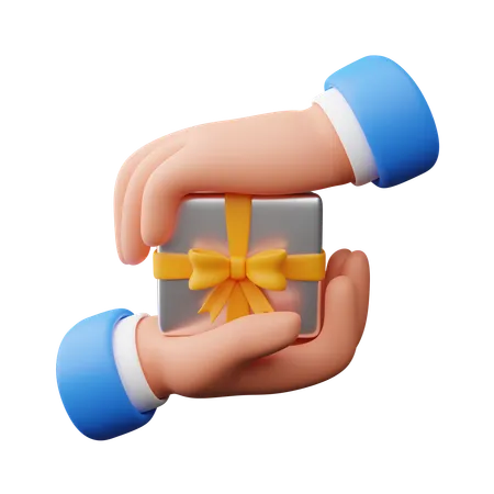 Holding Gift Box  3D Icon