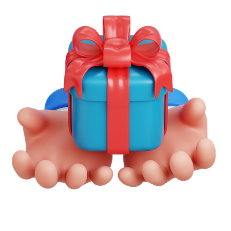 Holding Gift Box  3D Icon