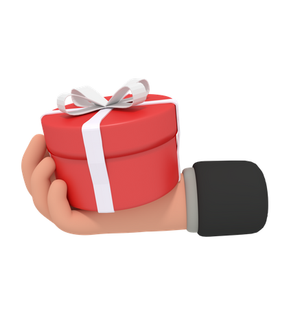 Holding Gift Box  3D Icon