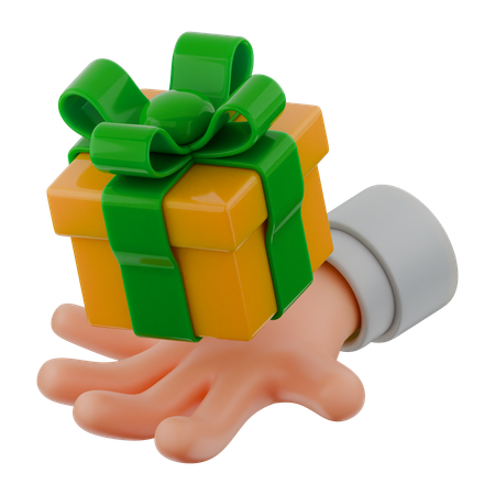 Holding Gift Box  3D Icon