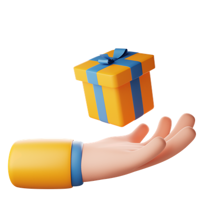 Holding Gift Hand Gesture  3D Icon