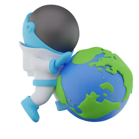 Holding Globe  3D Icon