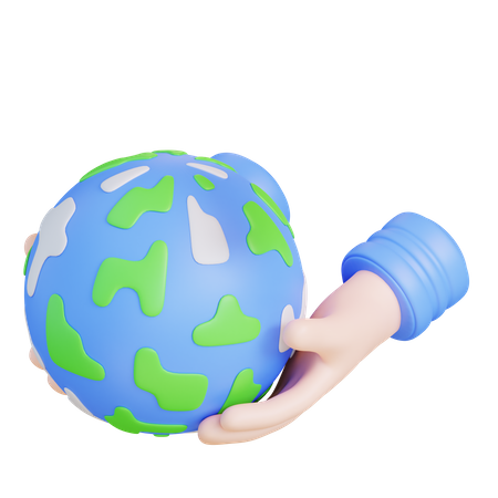 Holding Globe  3D Icon