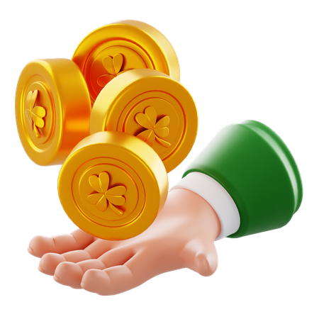 Holding Gold Coin  3D Icon