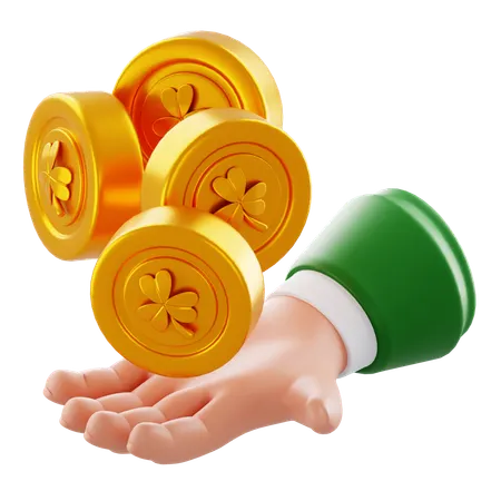 Holding Gold Coin  3D Icon