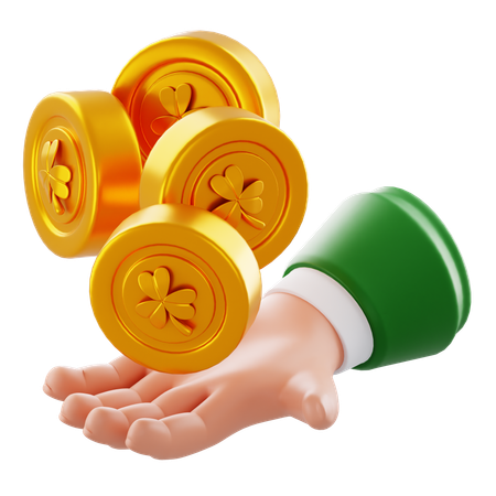 Holding Gold Coin  3D Icon