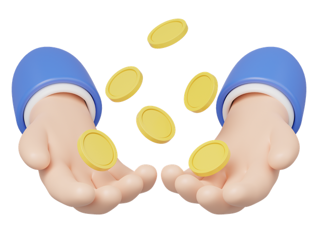 Holding Gold Coins  3D Icon