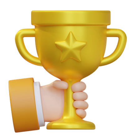Holding Gold Trophy  3D Icon