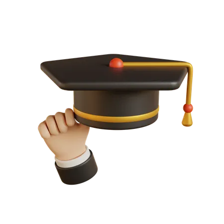 Holding Graduation Cap  3D Icon
