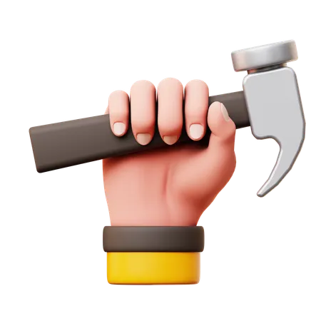 Holding hammer  3D Icon