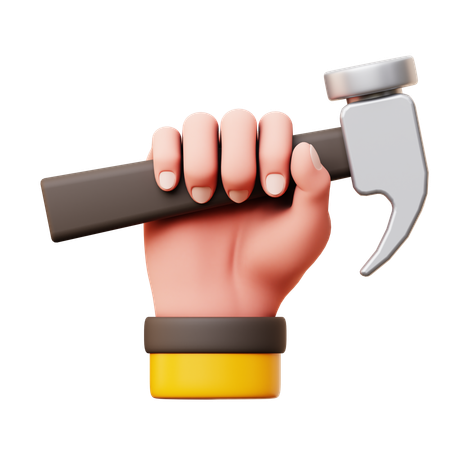 Holding hammer  3D Icon