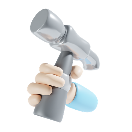 Holding Hammer  3D Icon