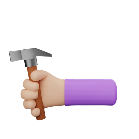 Holding Hammer 3D Icon