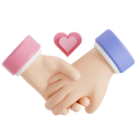 Holding Hands Together 3D Icon