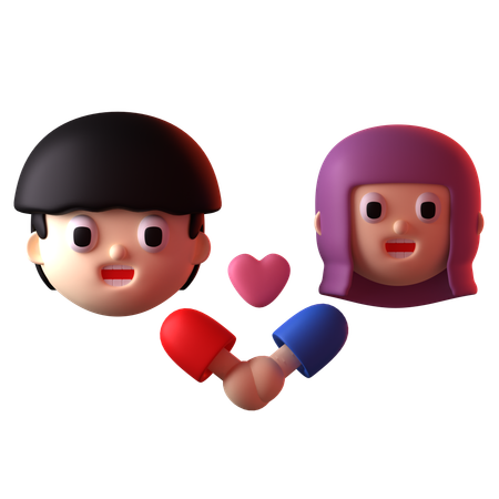 Holding Hands Valentine  3D Icon