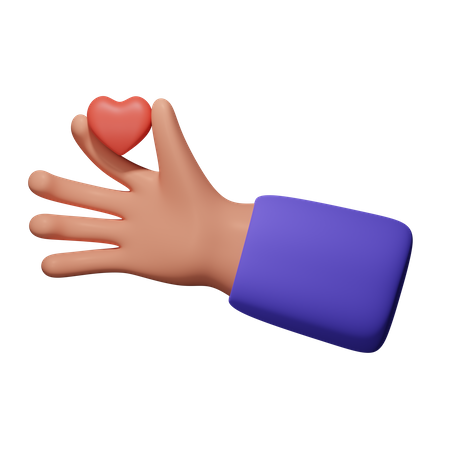 Holding Heart  3D Icon