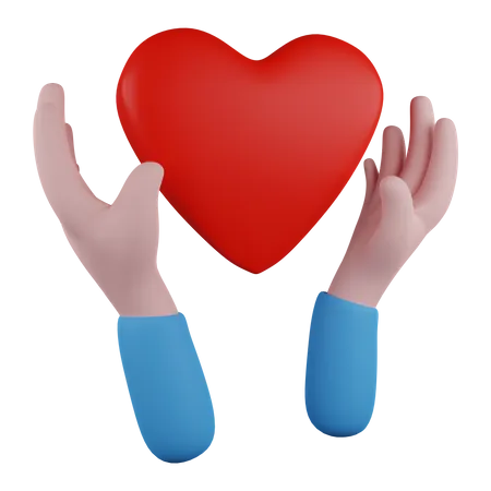 Holding Heart  3D Icon