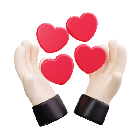 Holding Heart  3D Icon