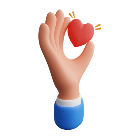 Holding Heart  3D Icon