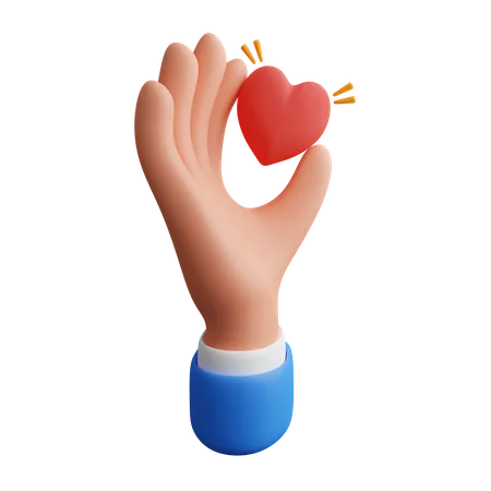 Holding Heart  3D Icon