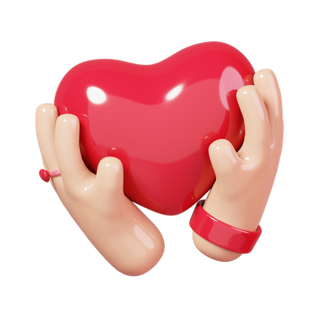 Holding Heart  3D Icon