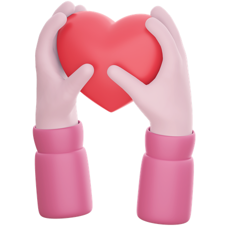 Holding Heart  3D Illustration