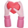 3d holding heart logo