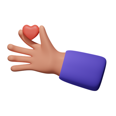Holding Heart 3D Icon