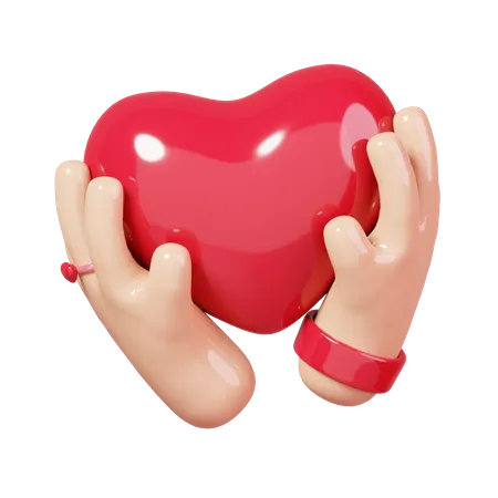 Holding Heart 3D Icon