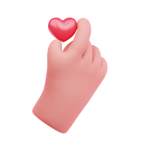 Hand Holding Love Symbol 3D Icon