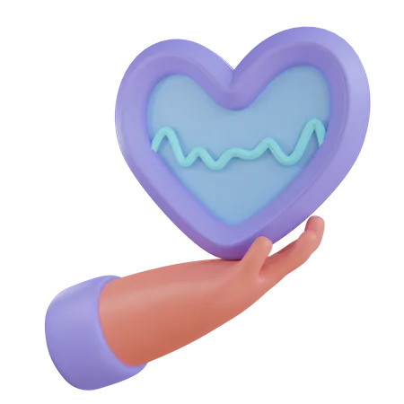 Holding Heartbeat  3D Icon