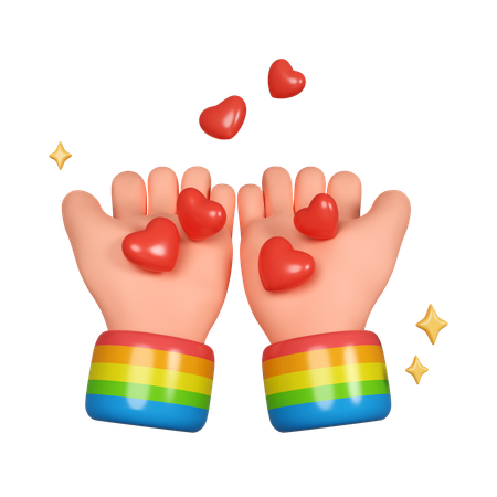 Holding Hearts  3D Icon