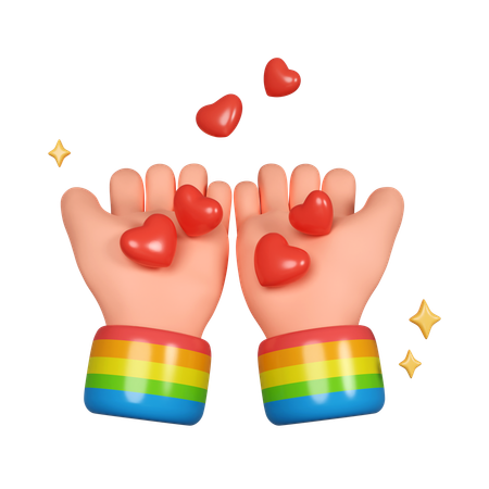 Holding Hearts  3D Icon