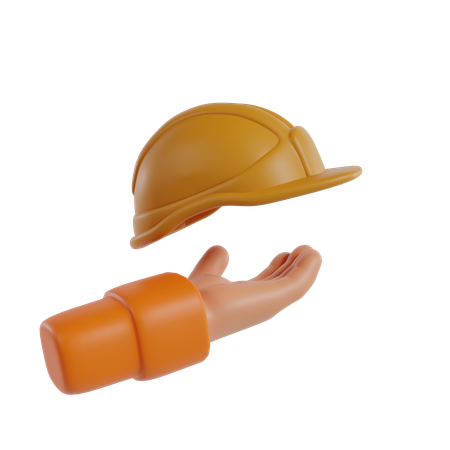 Holding Helmet  3D Icon