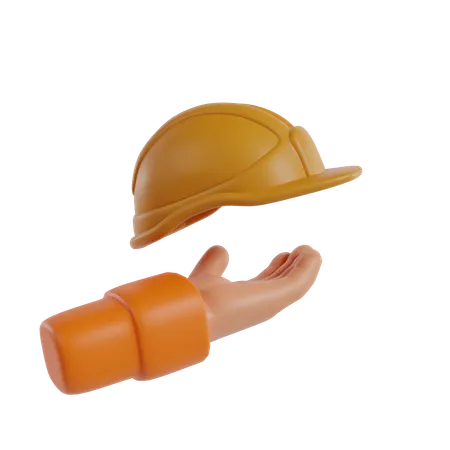 Holding Helmet  3D Icon