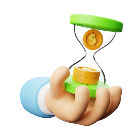 Holding Hourglass  3D Icon