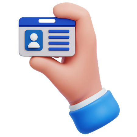 Holding Id Card  3D Icon
