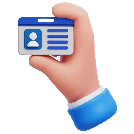 Holding Id Card  3D Icon