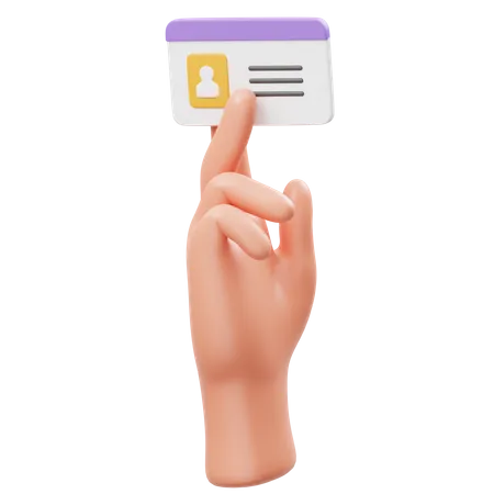 Holding Id Card Hand Gesture  3D Icon