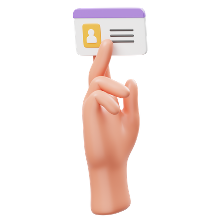 Holding Id Card Hand Gesture 3D Icon