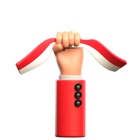 Holding Indonesia Flag  3D Icon