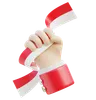 Holding Indonesian Flag