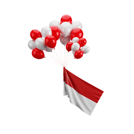 Holding Indonesian Flag  3D Illustration