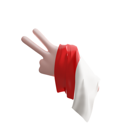 Holding Indonesian Flag  3D Illustration