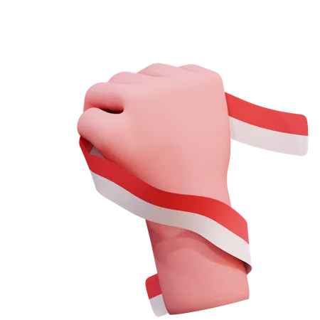 Holding Indonesian Flag 3D Icon